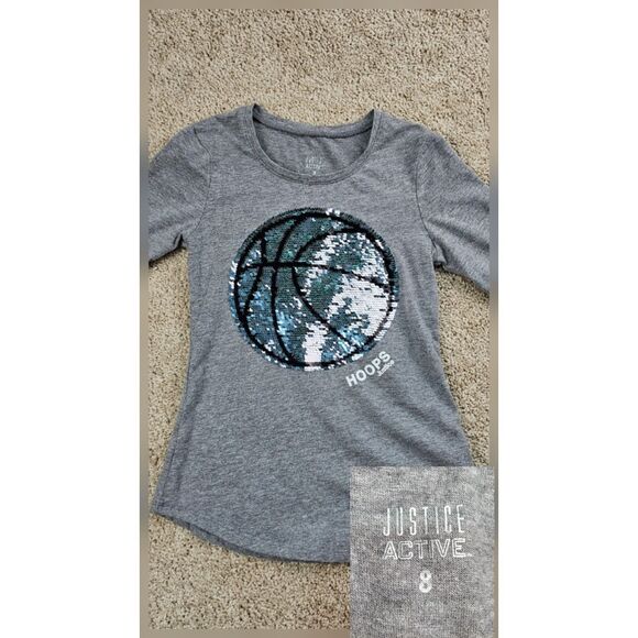 Justice Collection of Various Tops Flannel Hoodie T-Shirts Girls Size 8 - Picture 10 of 13